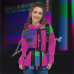 Moving Spaces - Unisex Hoodie (Synthwave Edition - Pink) - Image 3